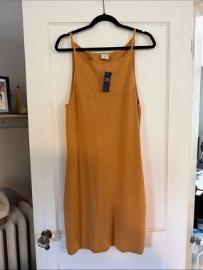 Abercrombie & Fitch Slip Midi Dress in Mustard